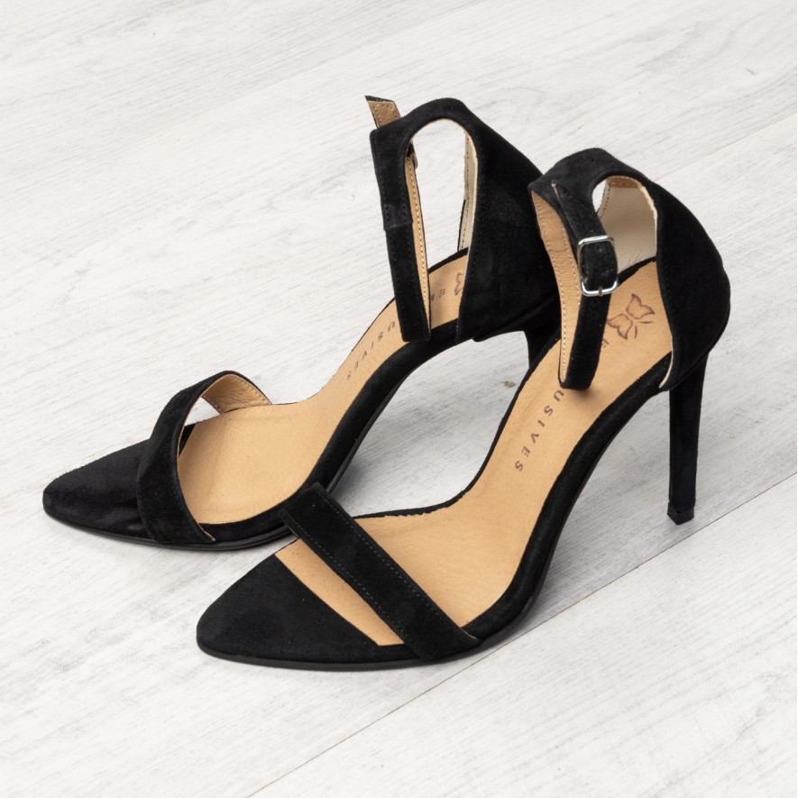   Sandale - Classy - Velur black - 10cm